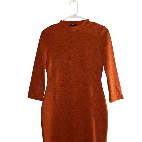 Lulus Dresses & Skirts - Lulus Women's Orange Mock Neck Long Sleeve Sweater Dress L